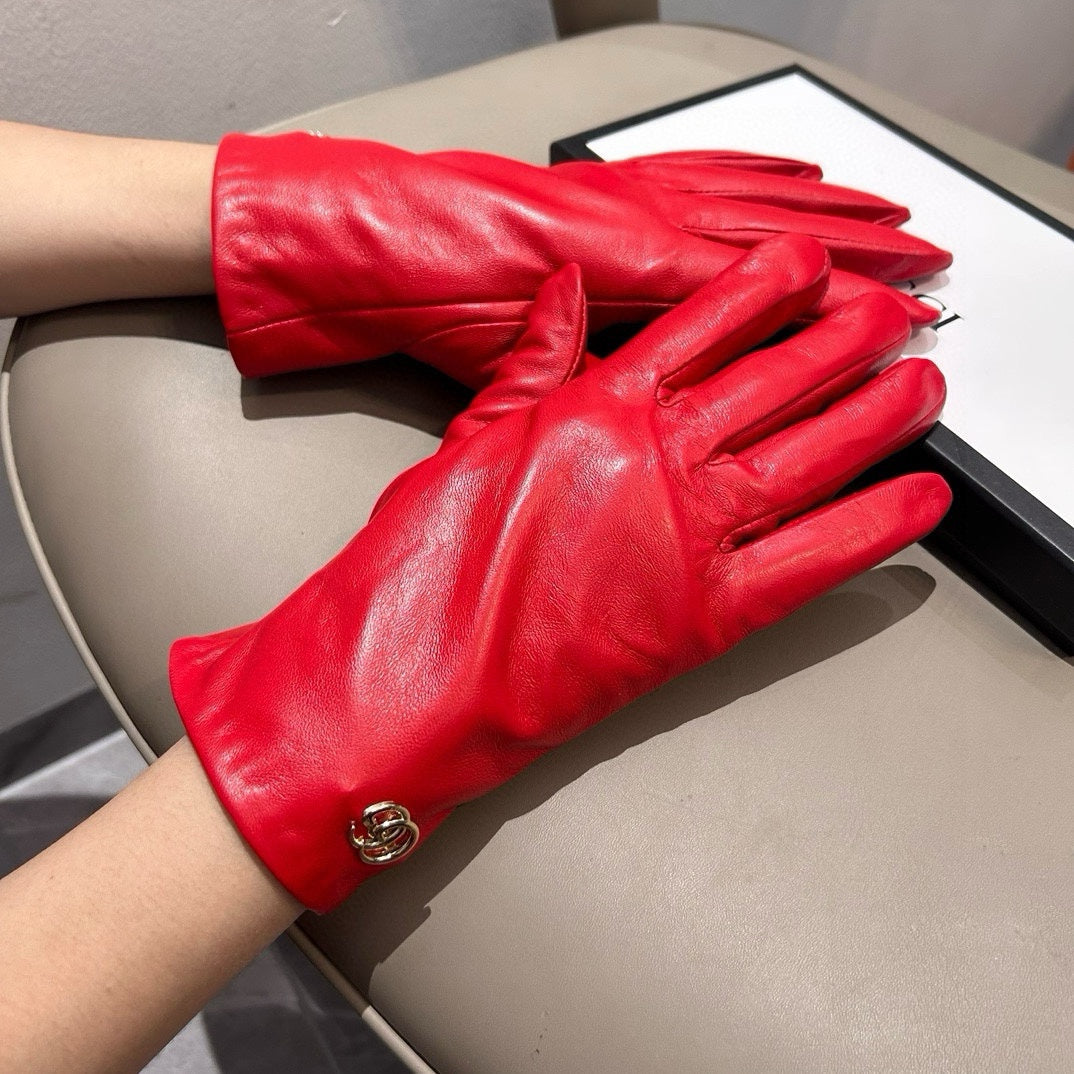 TOUCHSCREEN GLOVES IN RED LAMBSKIN AND SHEARLING LINING 463862 mysite