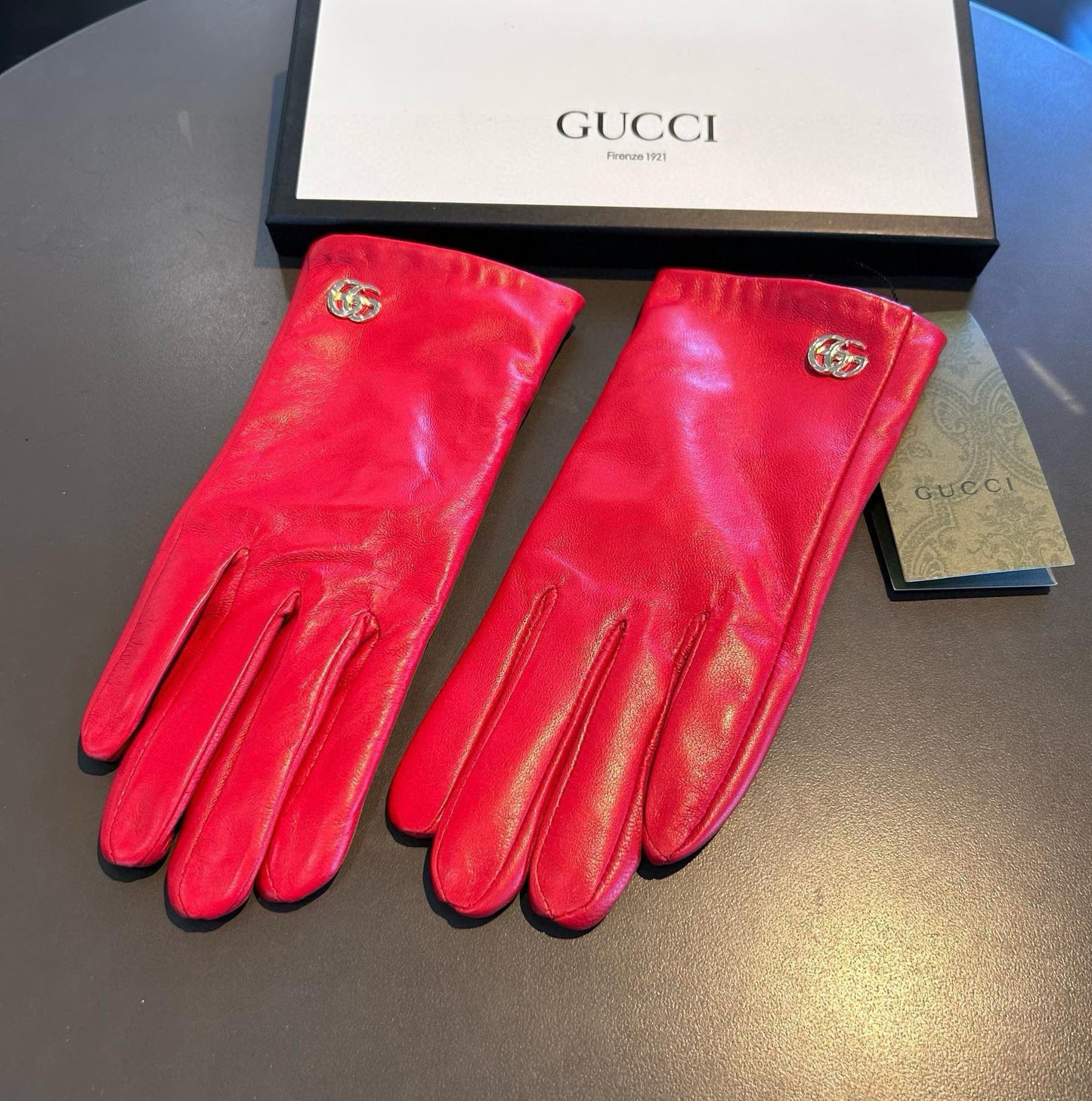 TOUCHSCREEN GLOVES IN RED LAMBSKIN AND SHEARLING LINING 463862 mysite