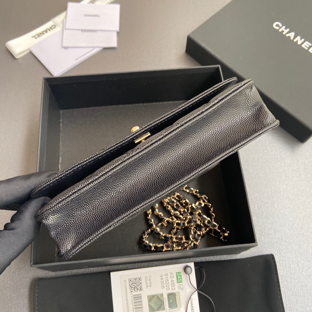 CC Woc 20cm Top Handle Black Grained Calfskin mysite