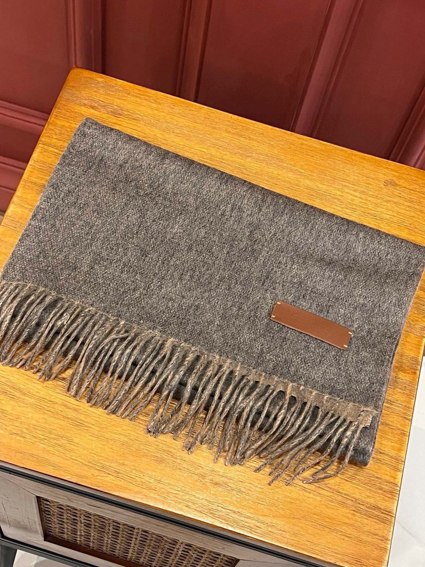 SCARF 180 CM IN MOUSE GRAY CASHMERE 396479 mysite