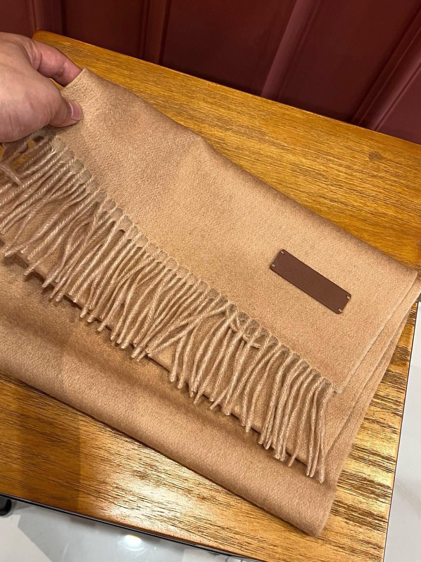 SCARF 180 CM IN MEDIUM BROWN CASHMERE 396482 mysite