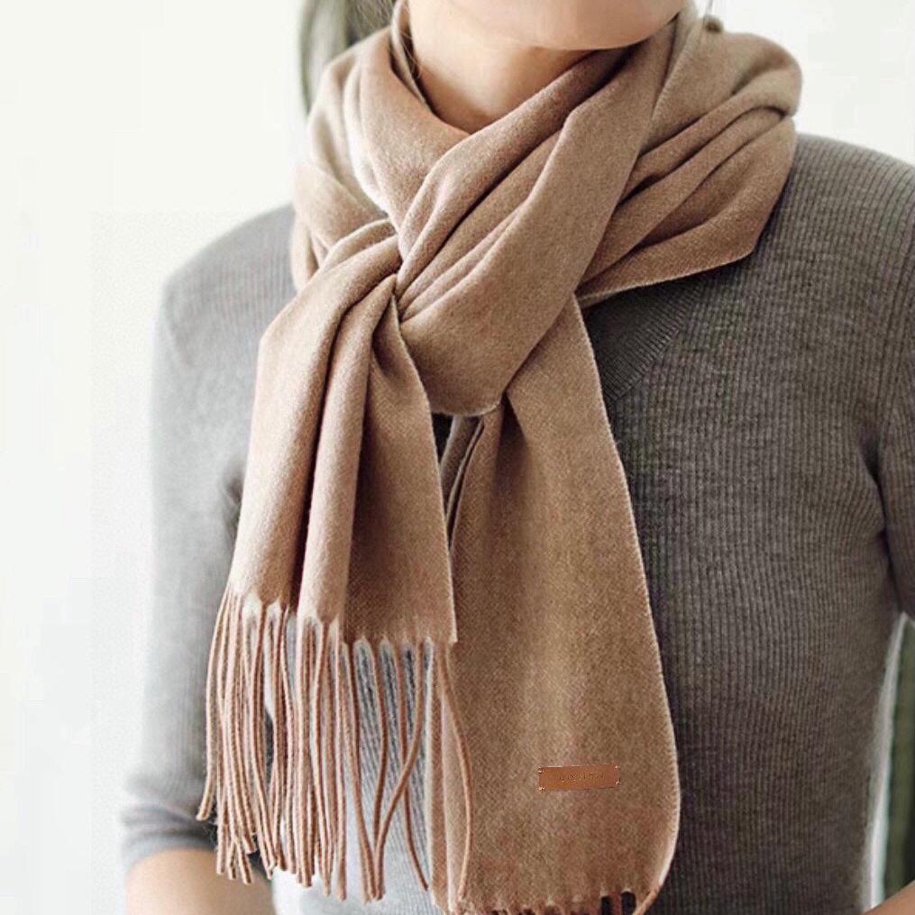 SCARF 180 CM IN MEDIUM BROWN CASHMERE 396482 mysite