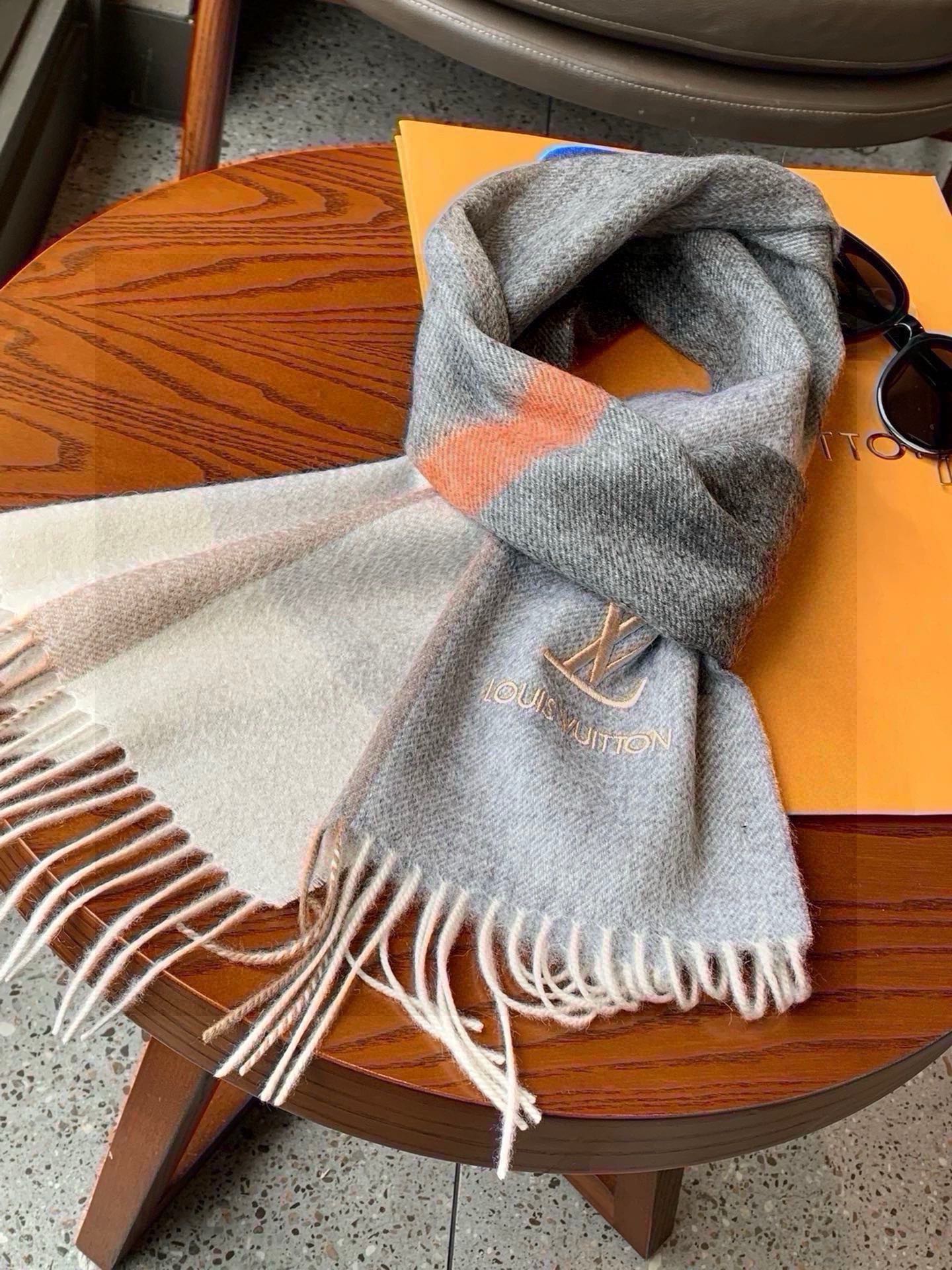 SCARF 170 CM IN MOUSE GRAY CASHMERE 399929 mysite