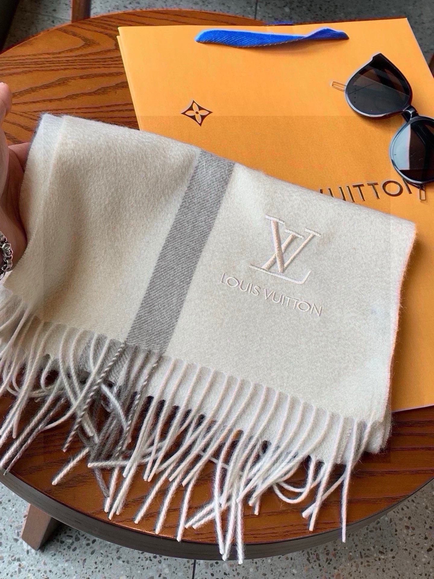 SCARF 170 CM IN BEIGE CASHMERE 399930 mysite