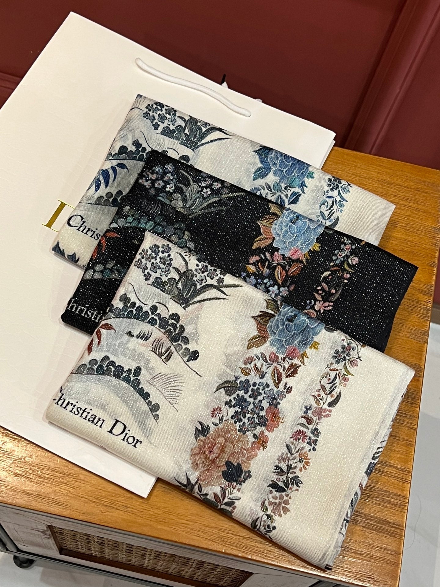 SCARF 200 CM IN WHITE MIX BLUE CASHMERE 413825 mysite