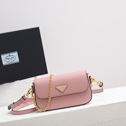 MINI FLAP BAG 20 IN BABY PINK SAFFIANO LEATHER GOLD HARDWARE mysite