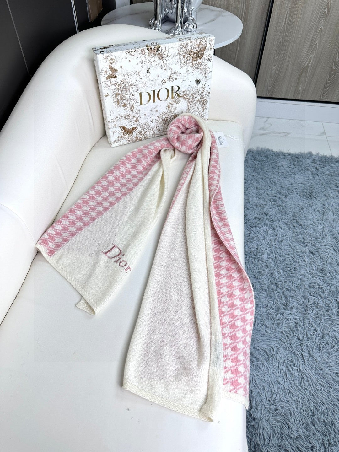 SCARF 190 CM IN BABY PINK MIX BEIGE CARO CASHMERE 388126 mysite