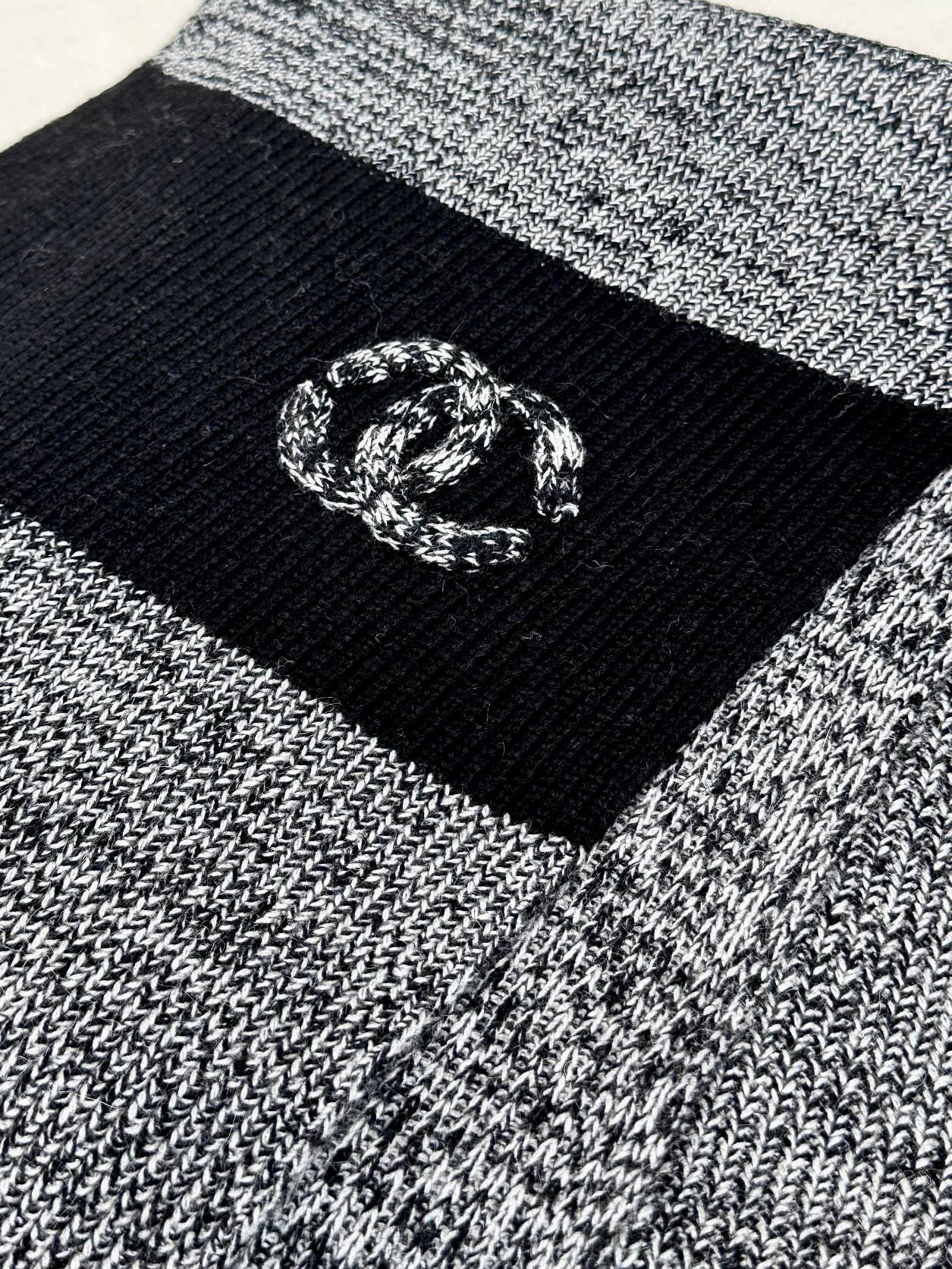 SCARF 180 CM IN SHARK GRAY MIX BLACK CASHMERE 389977 mysite