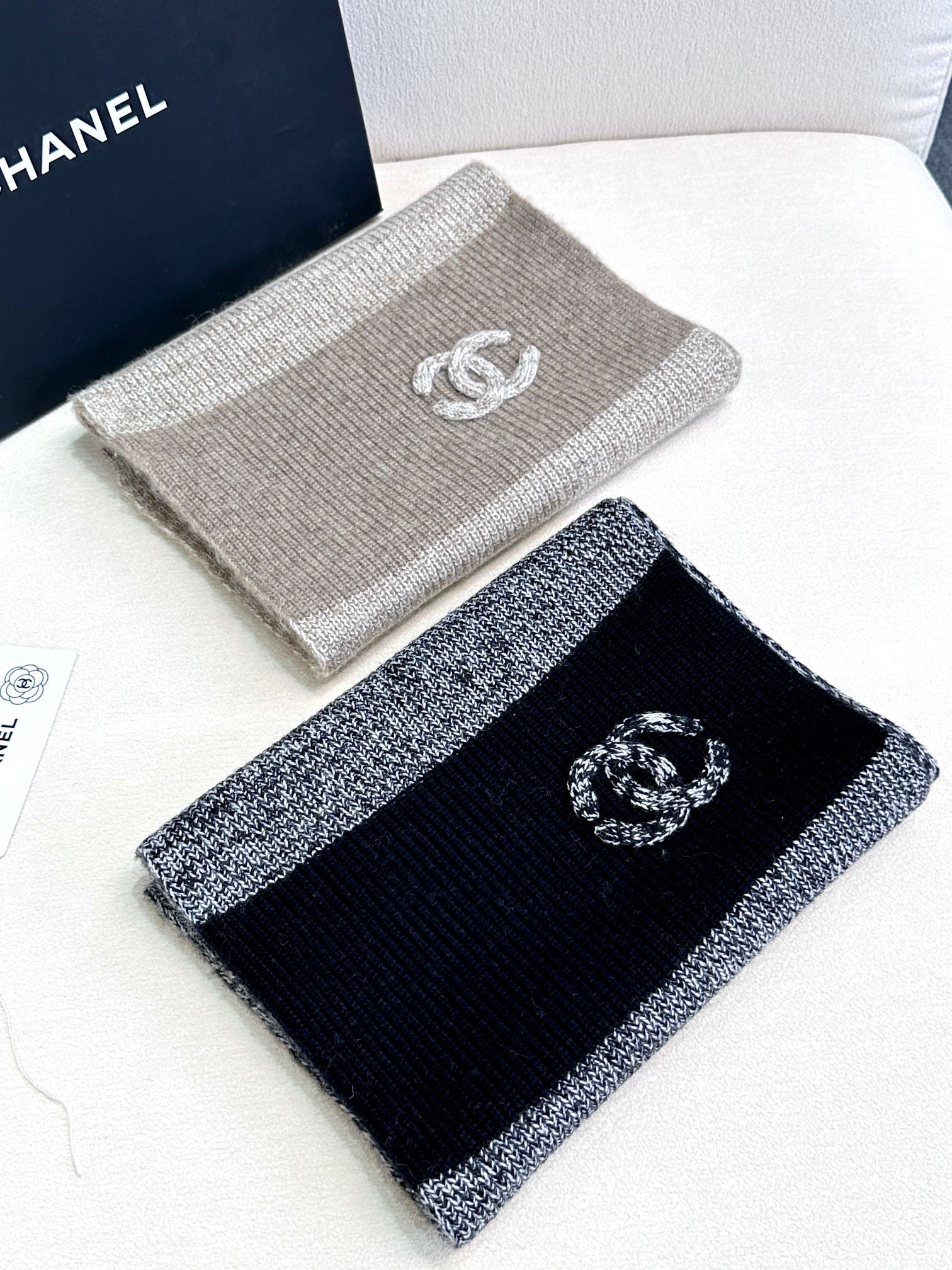 SCARF 180 CM IN SHARK GRAY MIX BLACK CASHMERE 389977 mysite