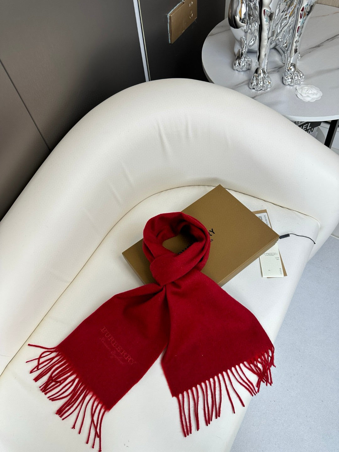 SCARF 180 CM IN CHERRY RED CASHMERE 398420 mysite