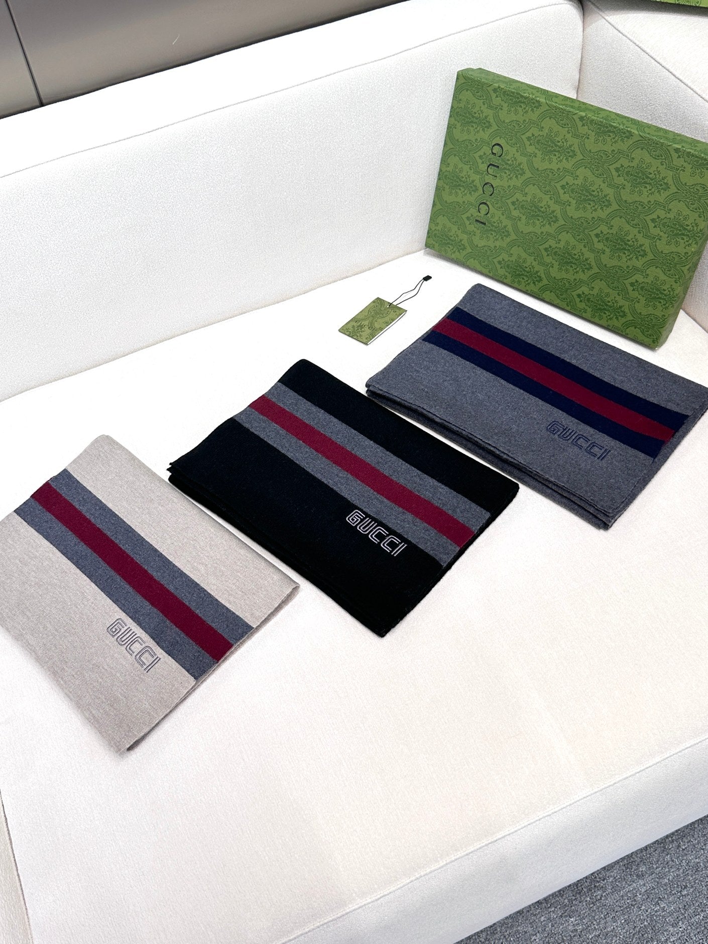 SCARF 180 CM IN SHARK GRAY CASHMERE 398451 mysite