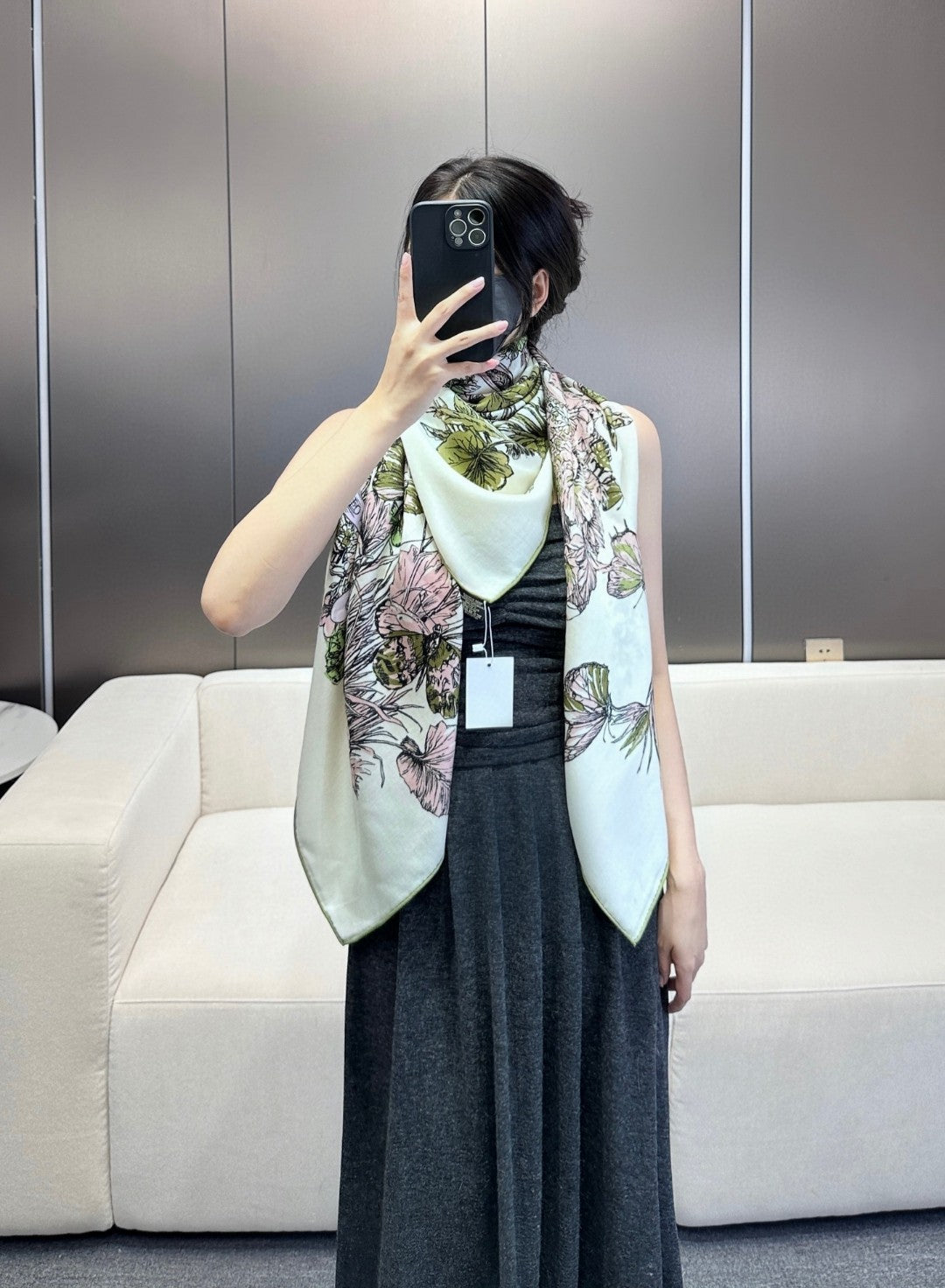 SQUARE SCARF 140 CM IN COLORFUL CASHMERE AND SILK 403836 mysite