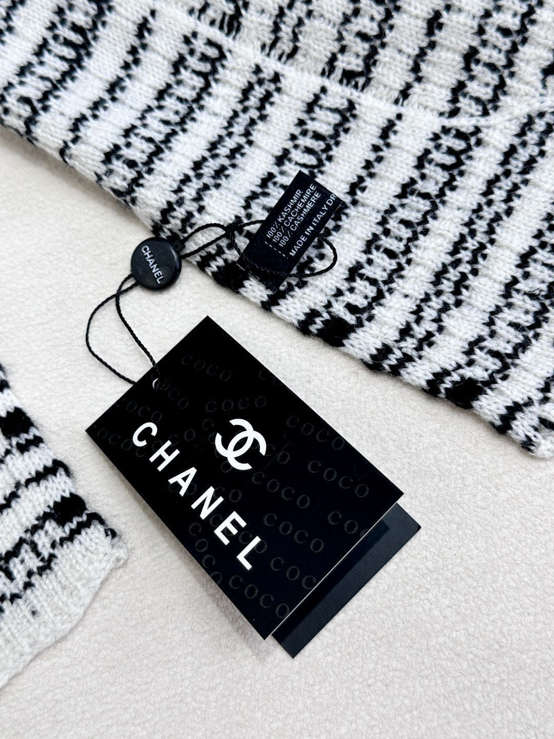 SCARF 180 CM IN WHITE MIX BLACK CASHMERE 403851 mysite