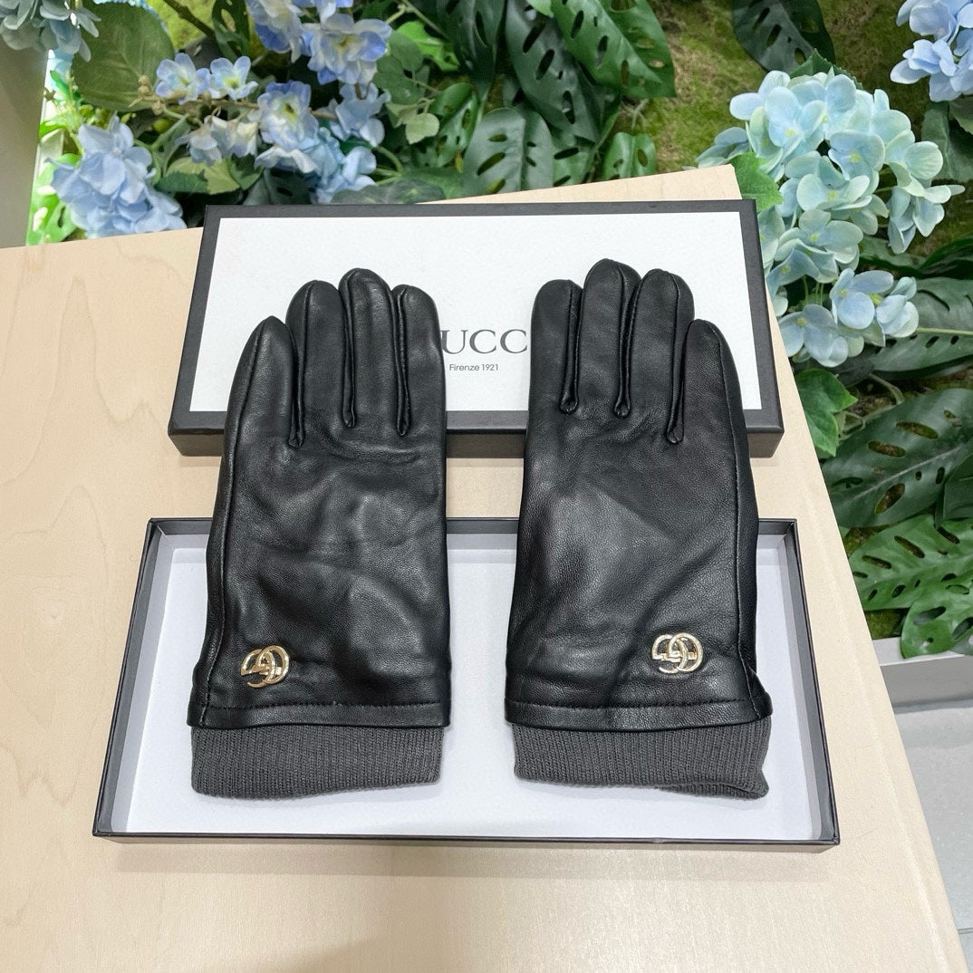 GLOVES IN BLACK SHEEPSKIN MIX WOOL 463824 mysite