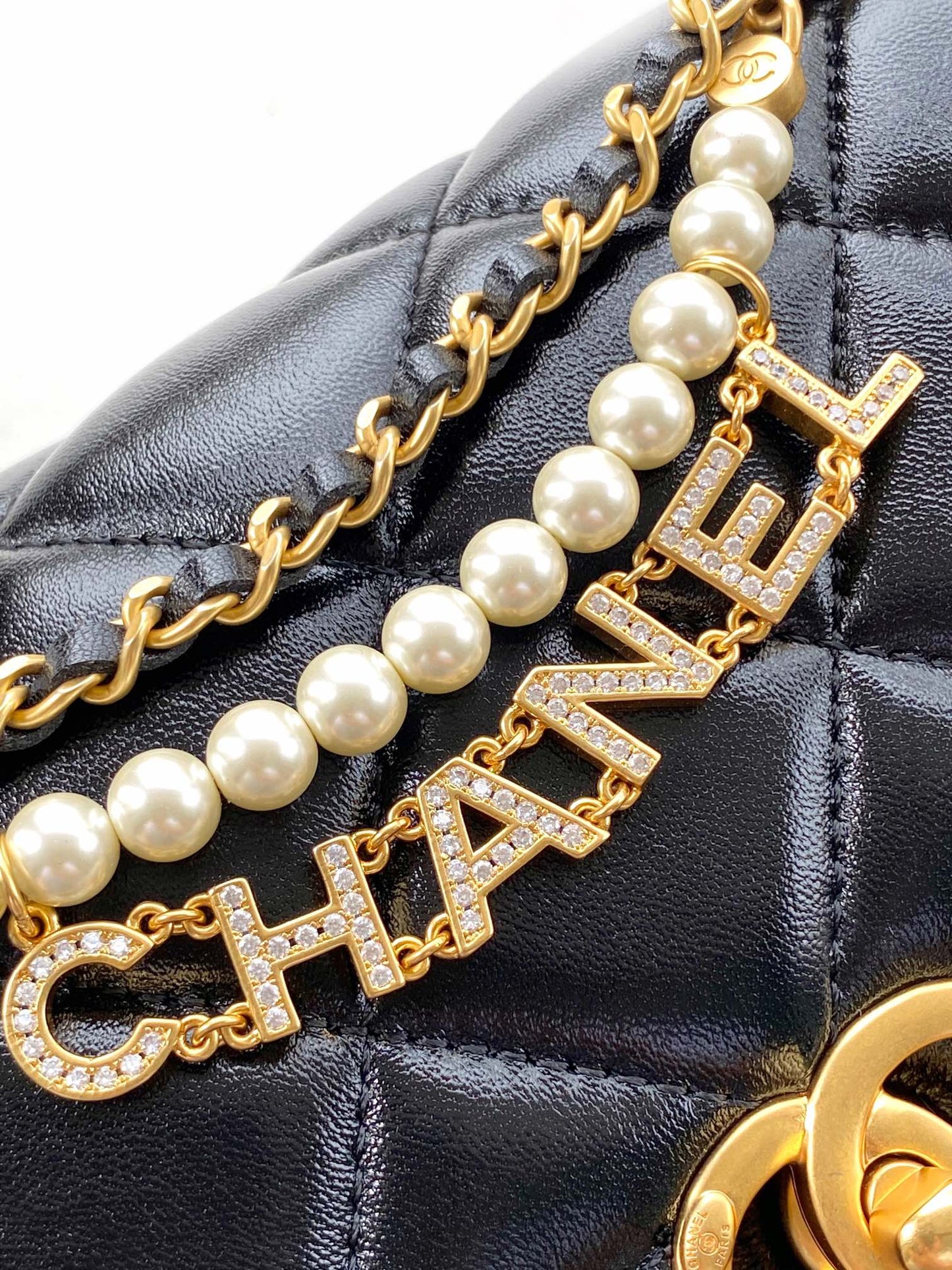CC MINI 20 FLAP BAG IN BLACK LAMBSKIN GOLD HARDWARE mysite