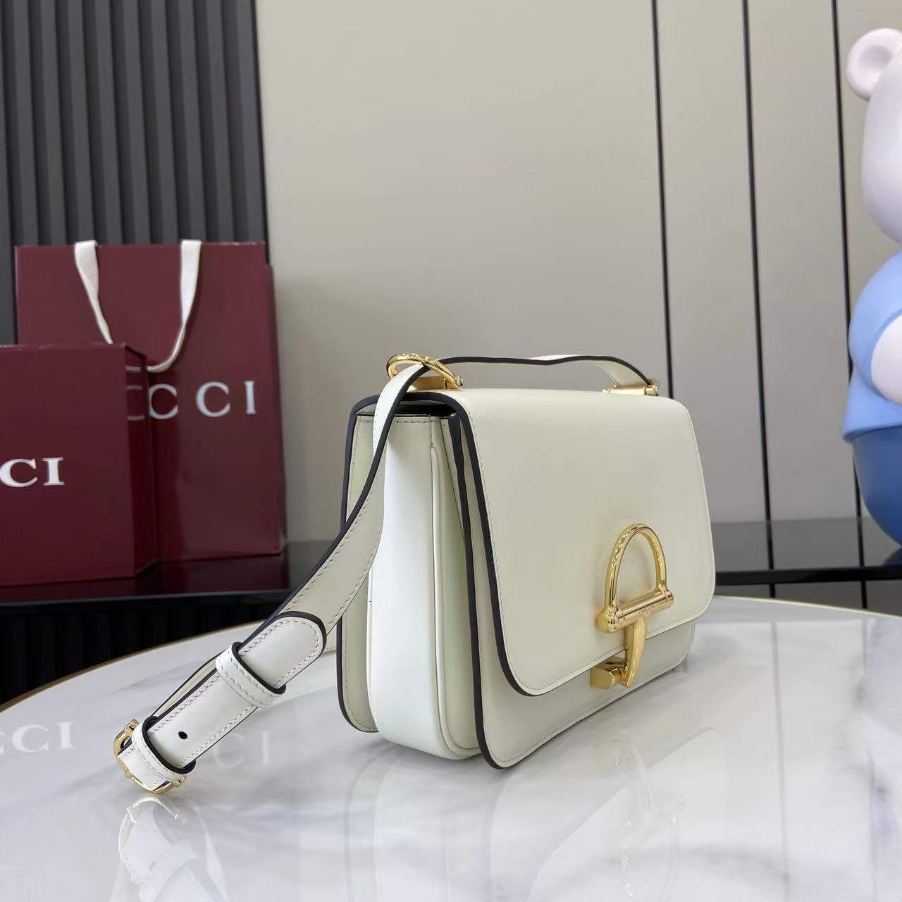 Gucci 25 Siena Bag 22.5cm White Gold Leather 292364 mysite