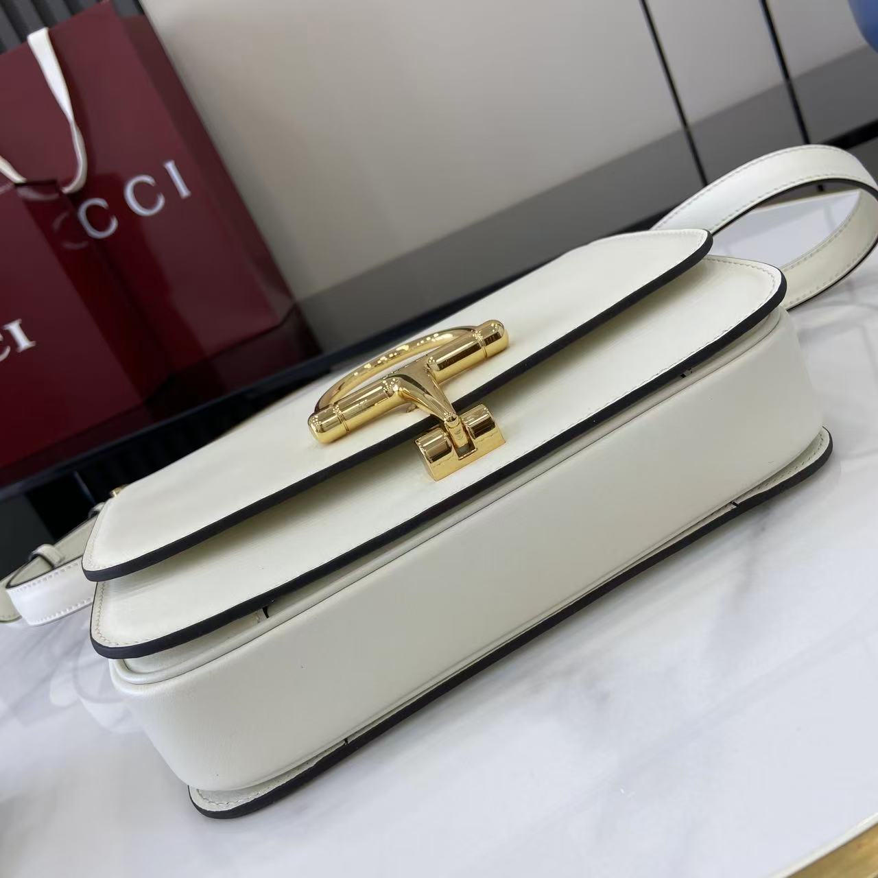 Gucci 25 Siena Bag 22.5cm White Gold Leather 292364 mysite
