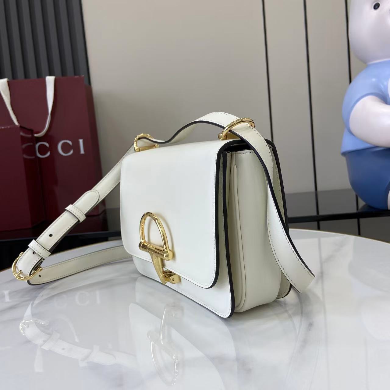 Gucci 25 Siena Bag 22.5cm White Gold Leather 292364 mysite