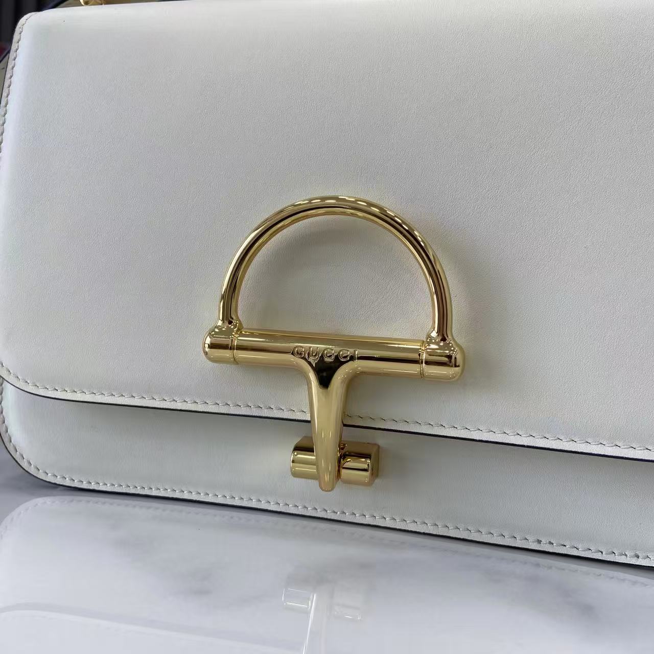 Gucci 25 Siena Bag 22.5cm White Gold Leather 292364 mysite