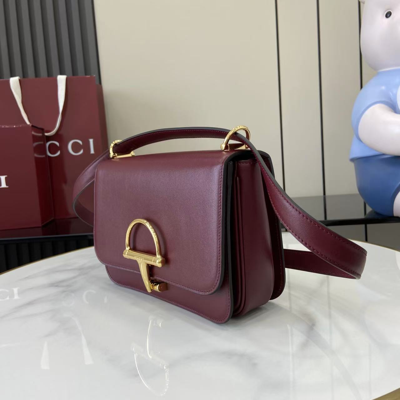 Gucci 25 Siena Bag Anchor Red Gold Leather 292366 mysite