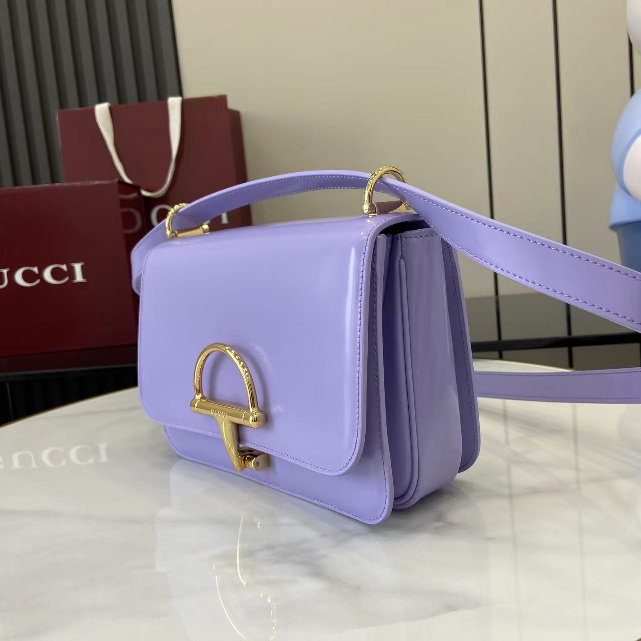 Gucci 25 Siena Bag 22.5cm  Light Purple Gold Leather 292571 mysite