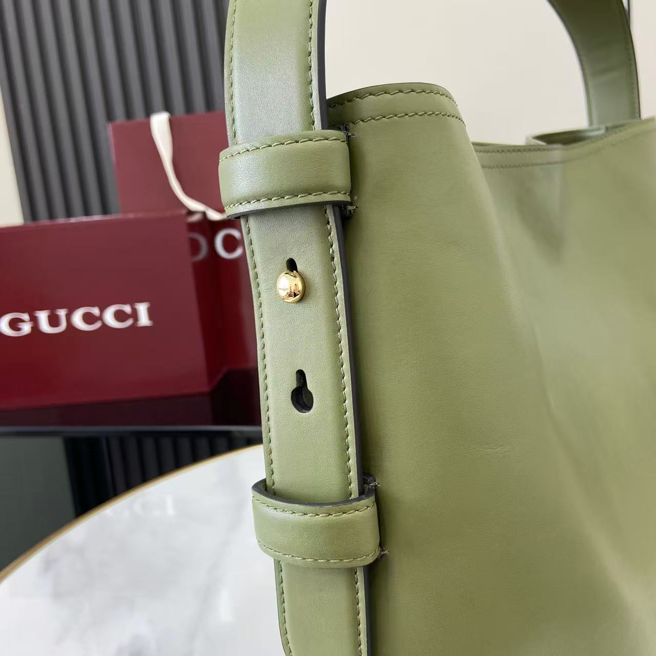Gucci 25 Beatrix Handbag Green Smooth Cowhide 292565 mysite