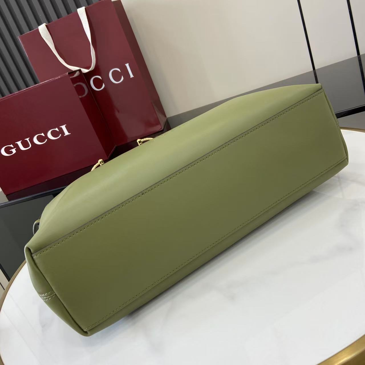 Gucci 25 Beatrix Handbag Green Smooth Cowhide 292565 mysite