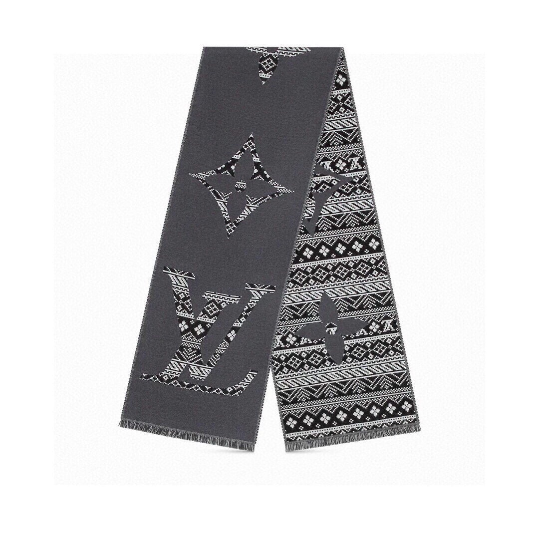 SCARF 200 CM IN MOUSE GRAY WOOL 390039 mysite