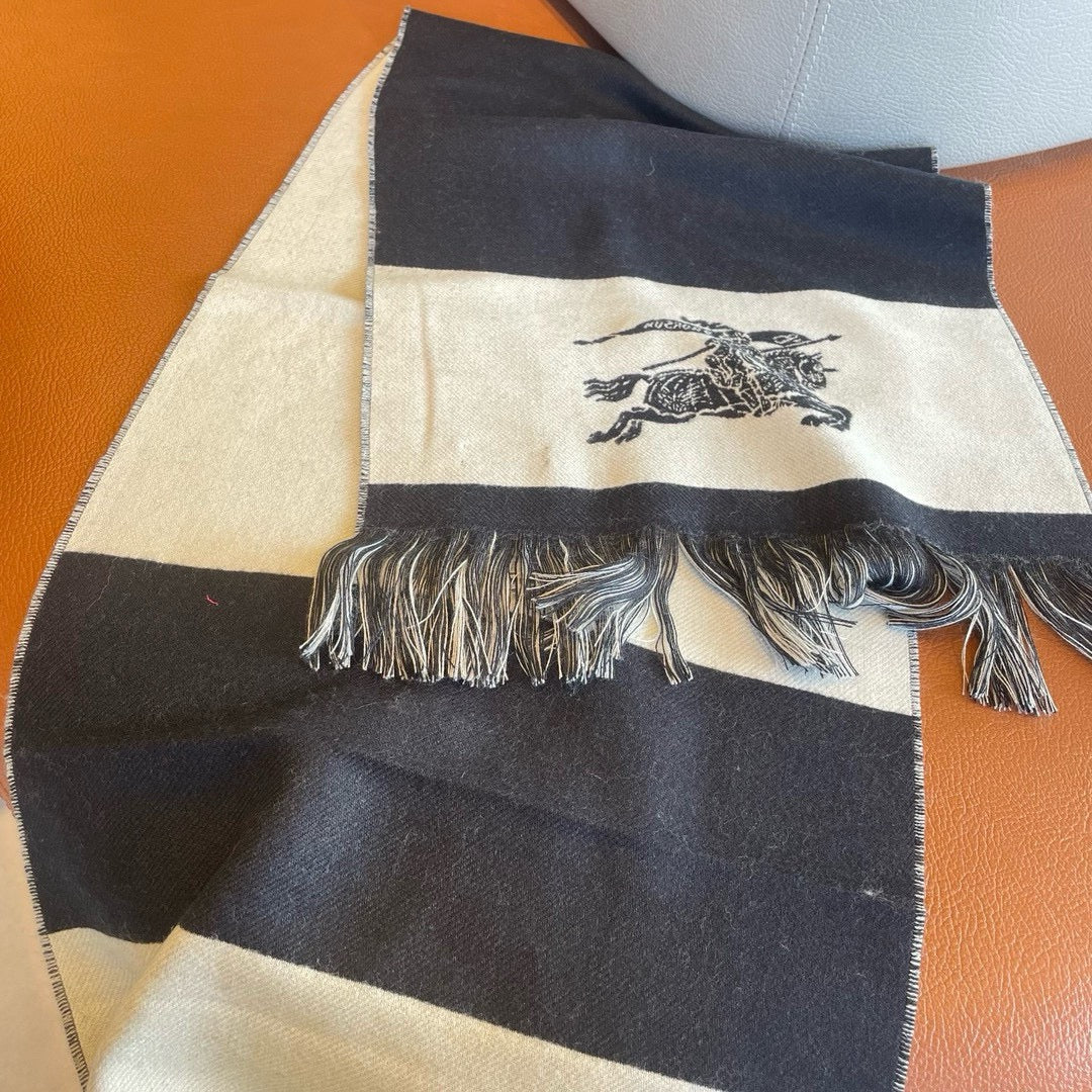 EKD LOGO SCARF 200 CM IN BLACK MIX WHITE CASHMERE 396290 mysite