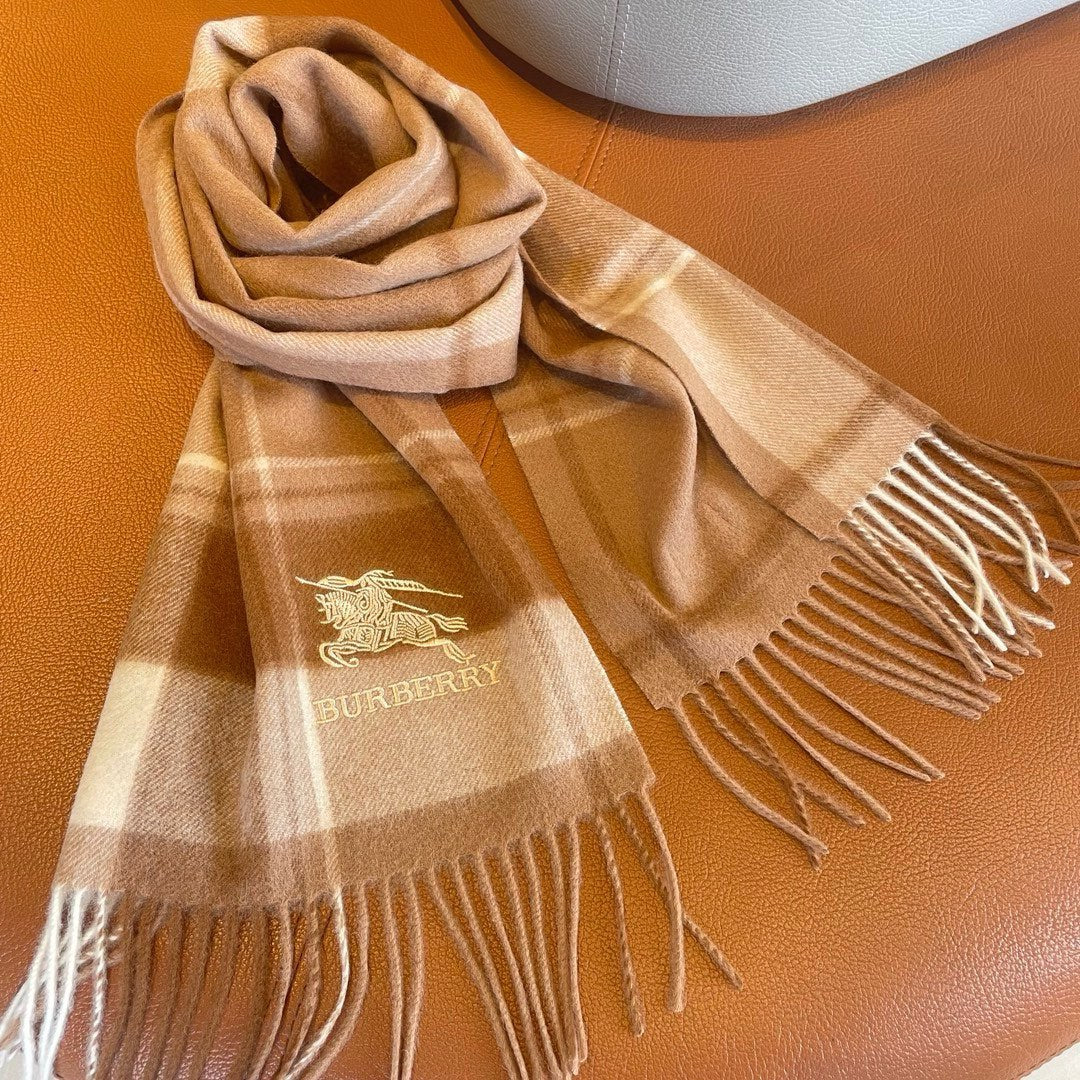 SCARF 180 CM IN BRONZE BROWN MIX BLACK WOOL 408568 mysite