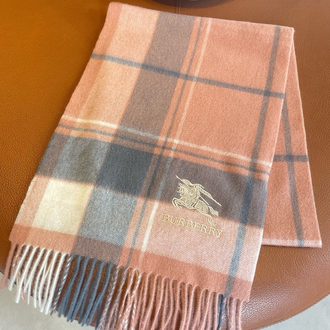 SCARF 180 CM IN CORAL ORANGE MIX BLACK WOOL 408569 mysite
