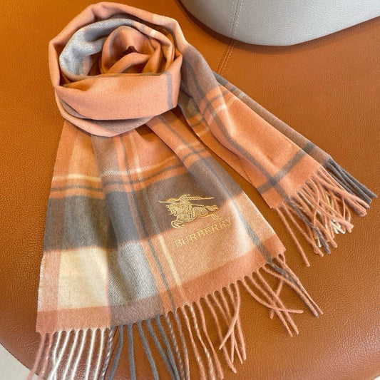 SCARF 180 CM IN CORAL ORANGE MIX BLACK WOOL 408569 mysite