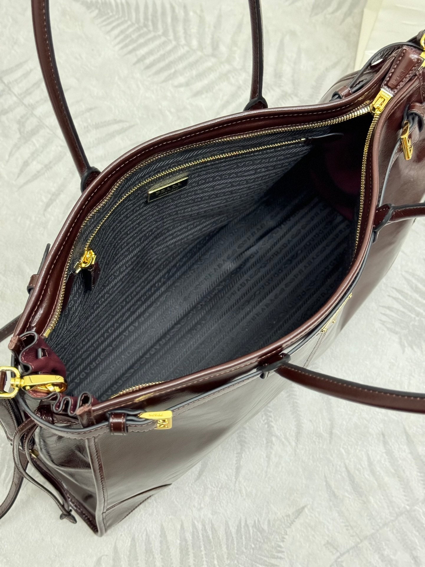 Prada Bonnie Extra-Large 42cm Dark Burdundy Calfskin mysite