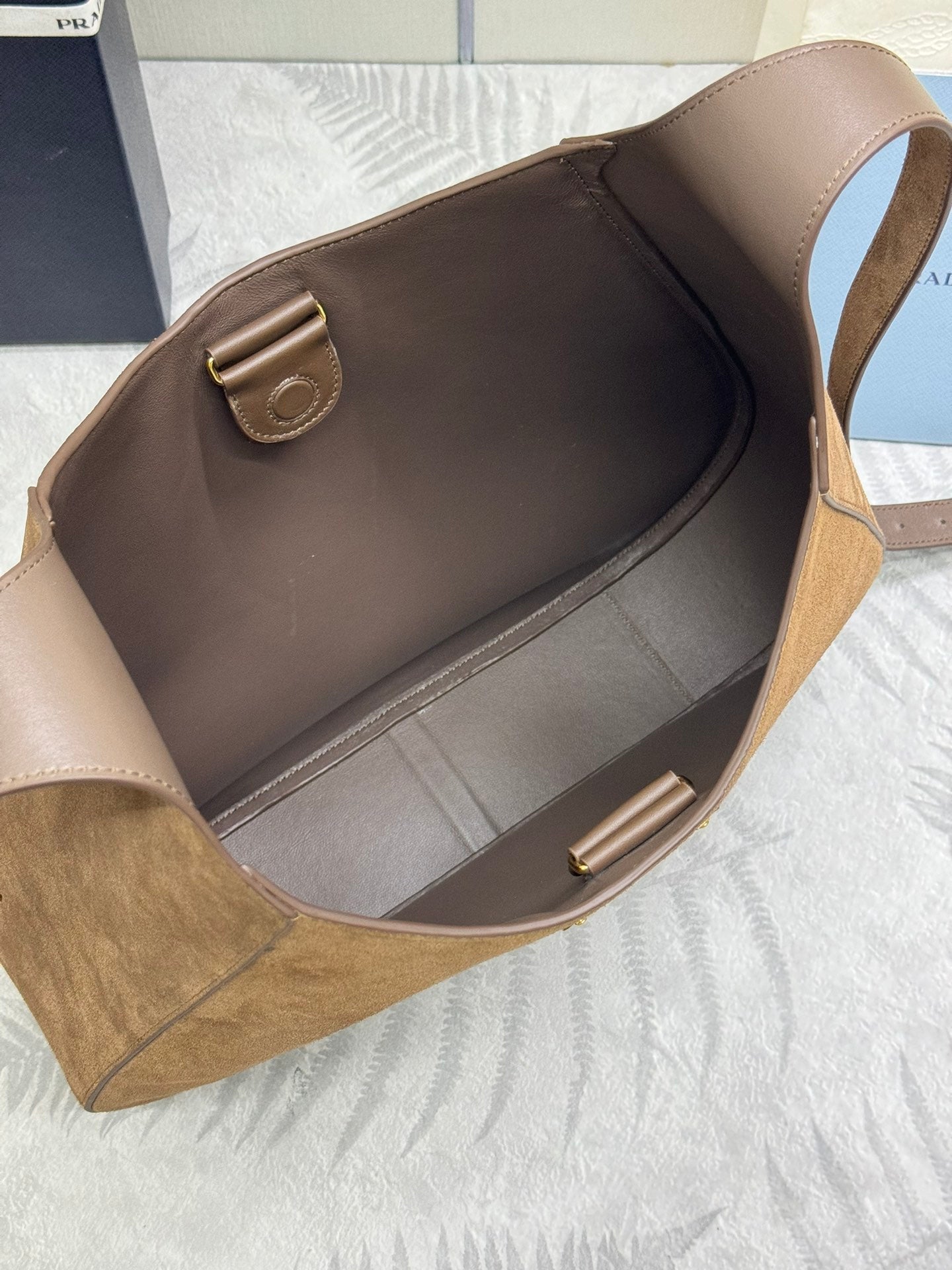 LARGE SHOULDER BAG 40 IN RUSSET BROWN SUEDE mysite