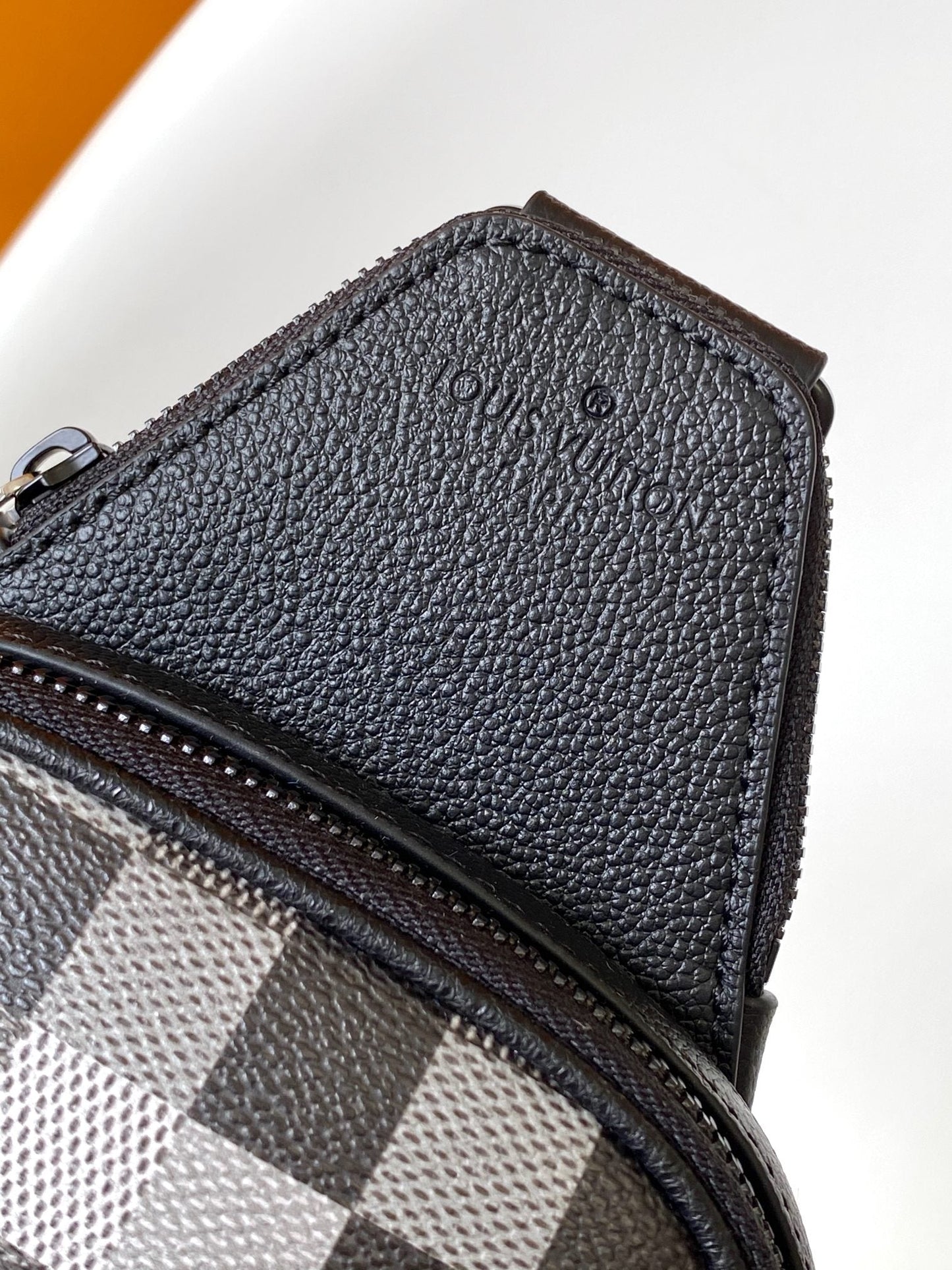 Lv Avenue Slingbag Black Damoflage Black Canvas- Black Metal mysite