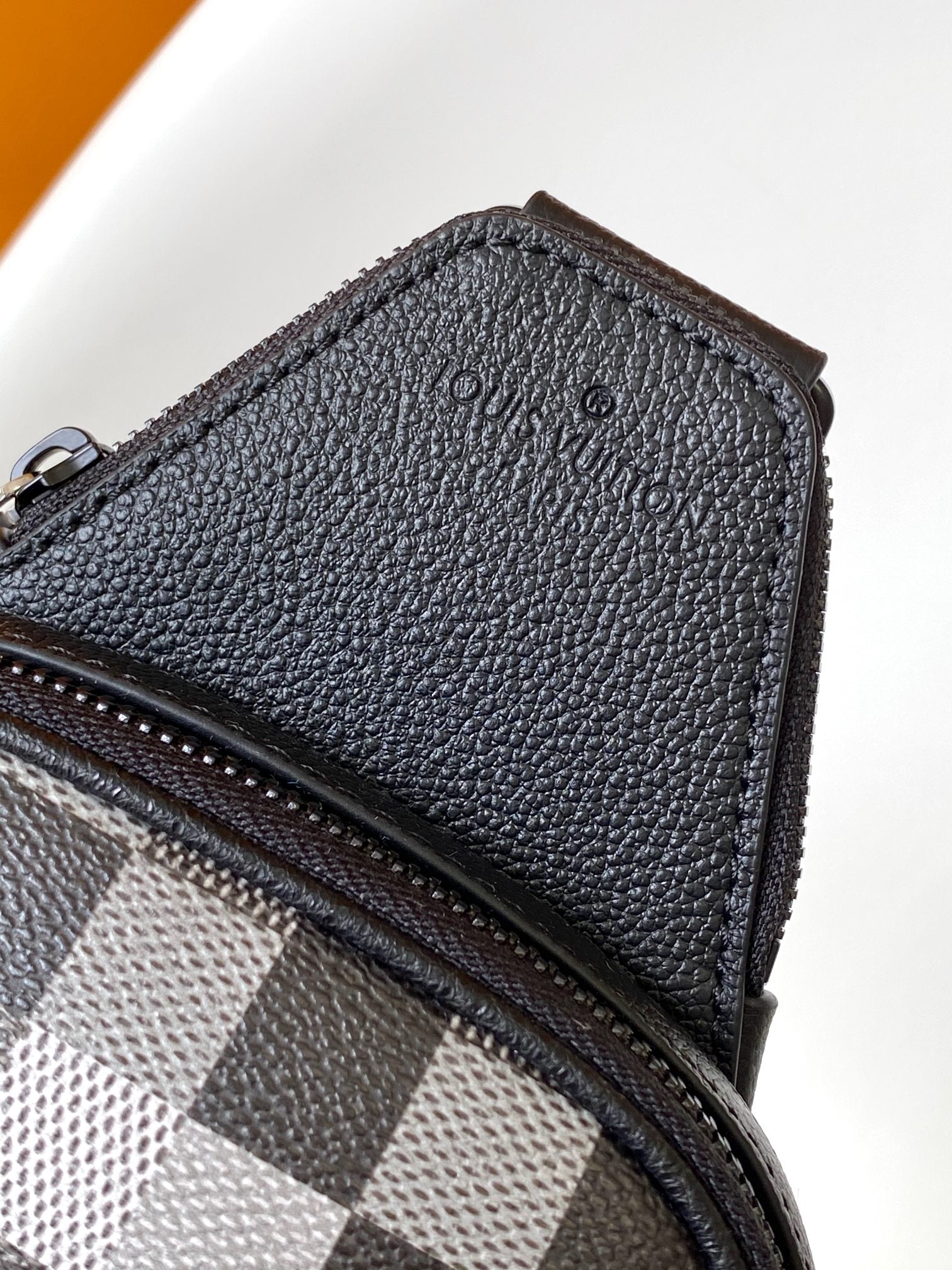 Lv Avenue Slingbag Black Damoflage Black Canvas- Black Metal mysite