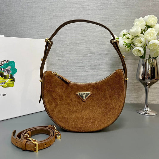 MOON HANDBAG 22 IN RUSSET BROWN SUEDE mysite