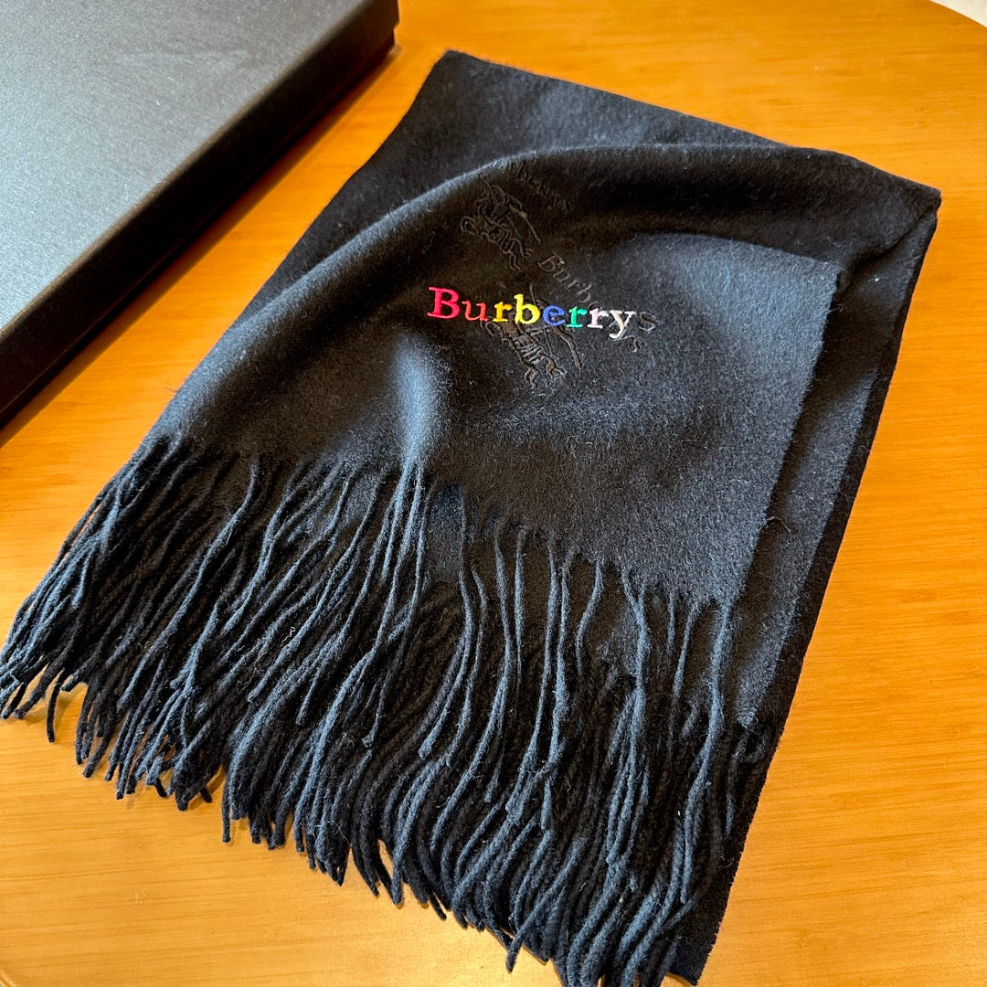 CLASSIC SCARF 200 CM IN BLACK CASHMERE  402267 mysite