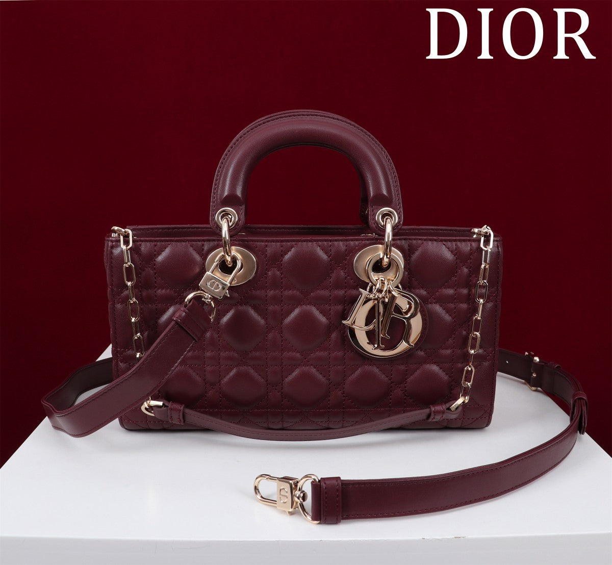 medium lady d-joy 26 burgundy lambskin mysite