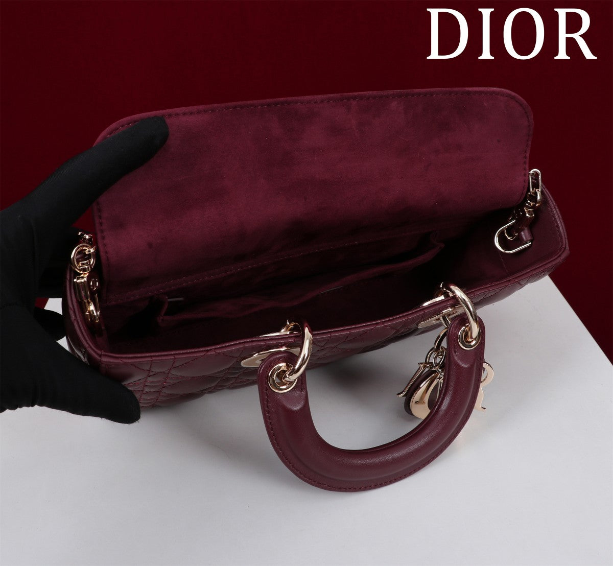medium lady d-joy 26 burgundy lambskin mysite