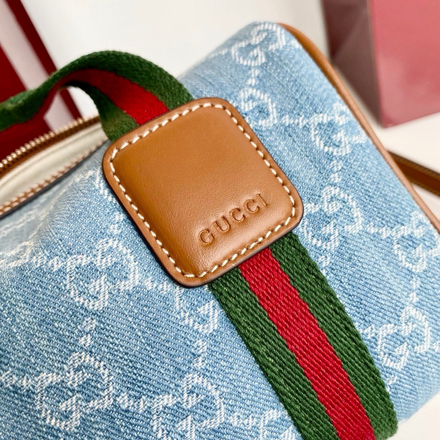 GG 25GG Handbag 20cm Blue Denim Leather 286709