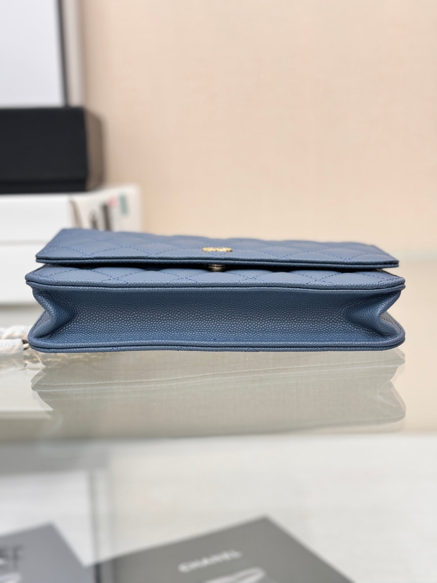 WOC 19CM BLUE JEAN CAVIAR GOLD HARDWARE mysite
