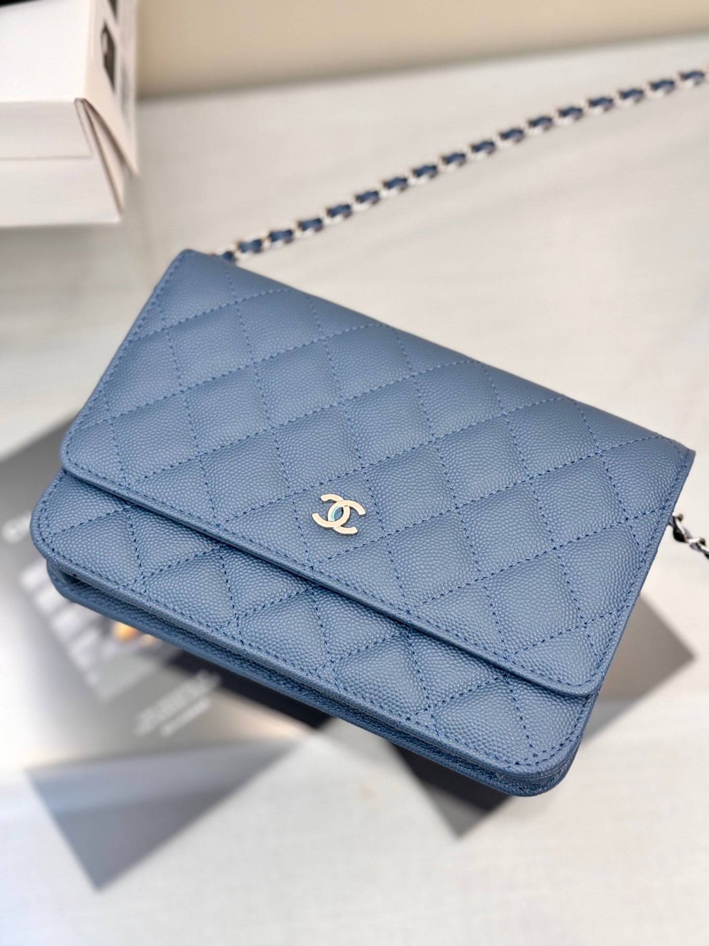 WOC 19CM BLUE JEAN CAVIAR SILVER HARDWARE mysite