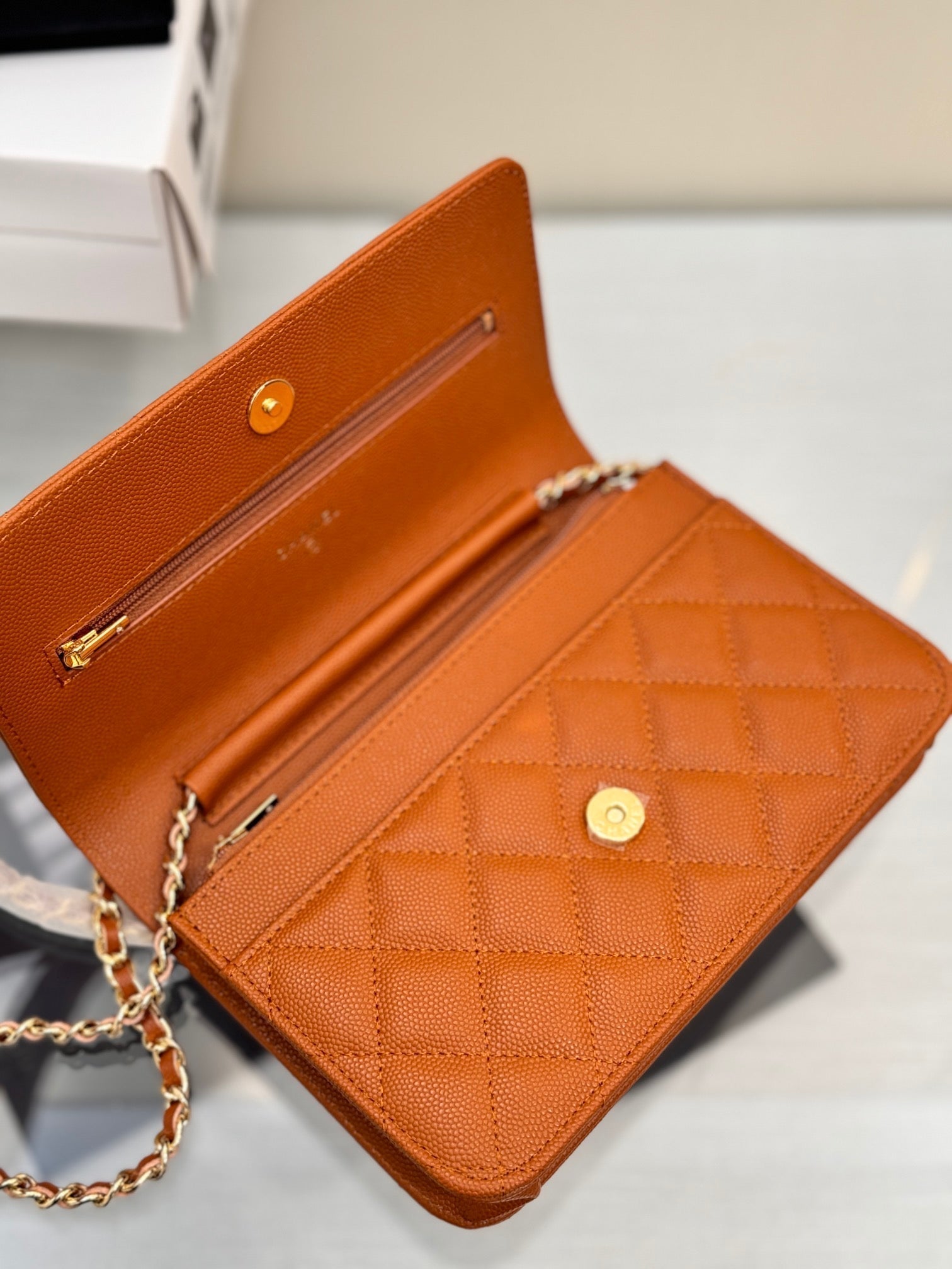 WOC 19CM ORANGE CAVIAR GOLD HARDWARE mysite