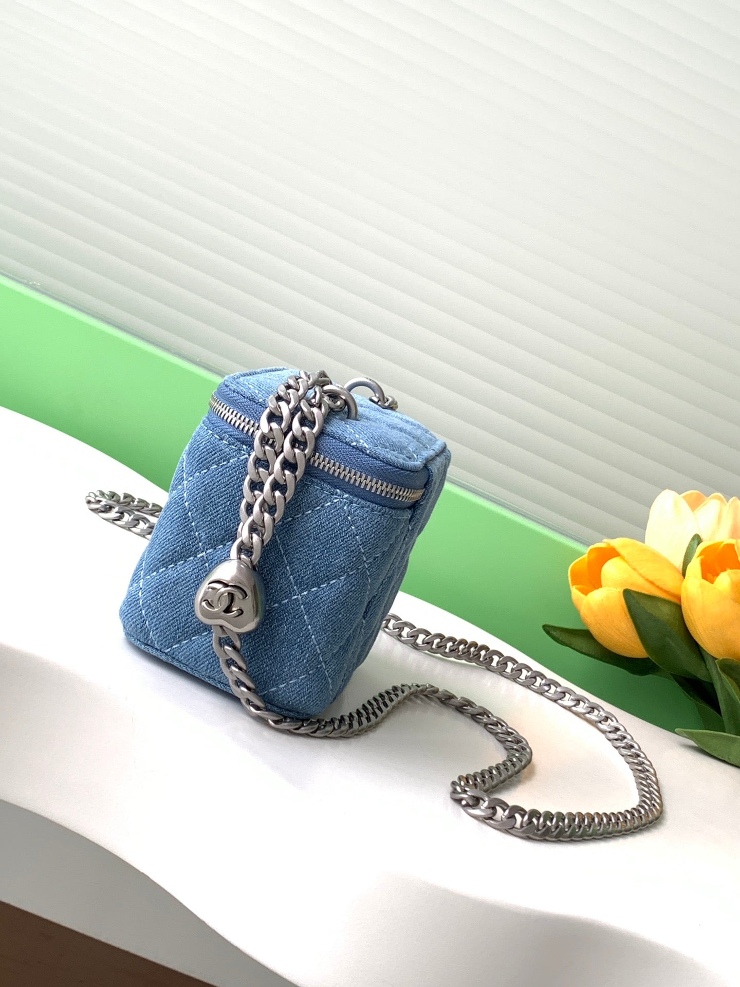 CC 24K Vanity 11cm Blue Denim Silver Hardware mysite