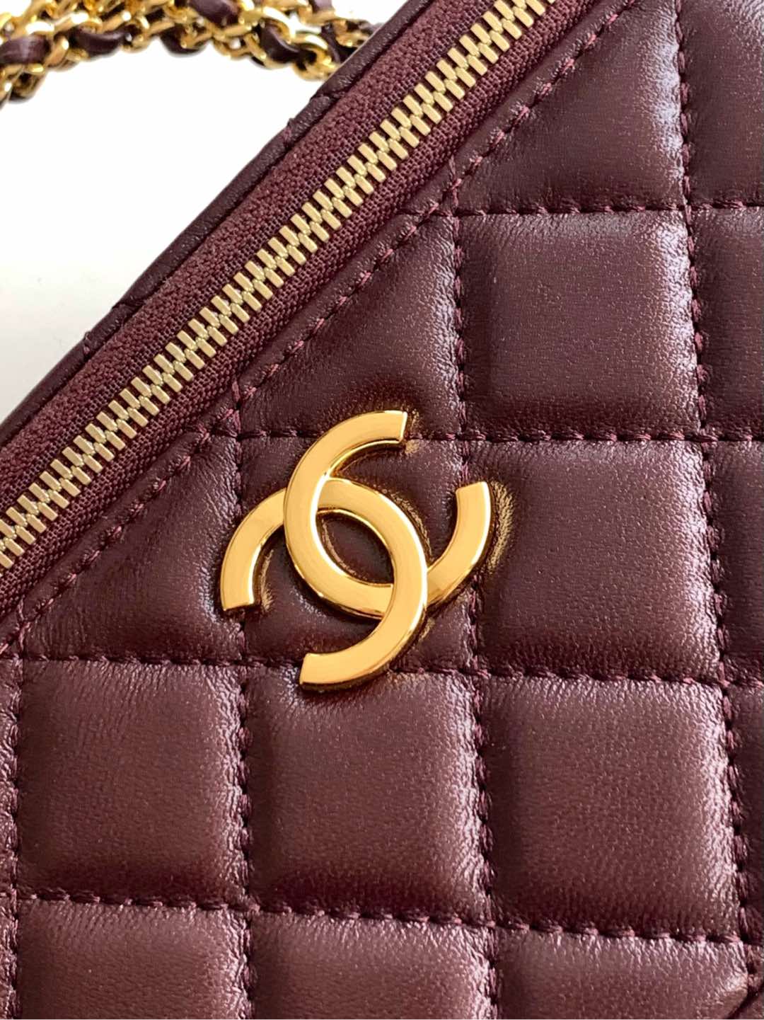 CC Vanity Case 17cm Burgundy Leather Gold Hardware 238499 mysite