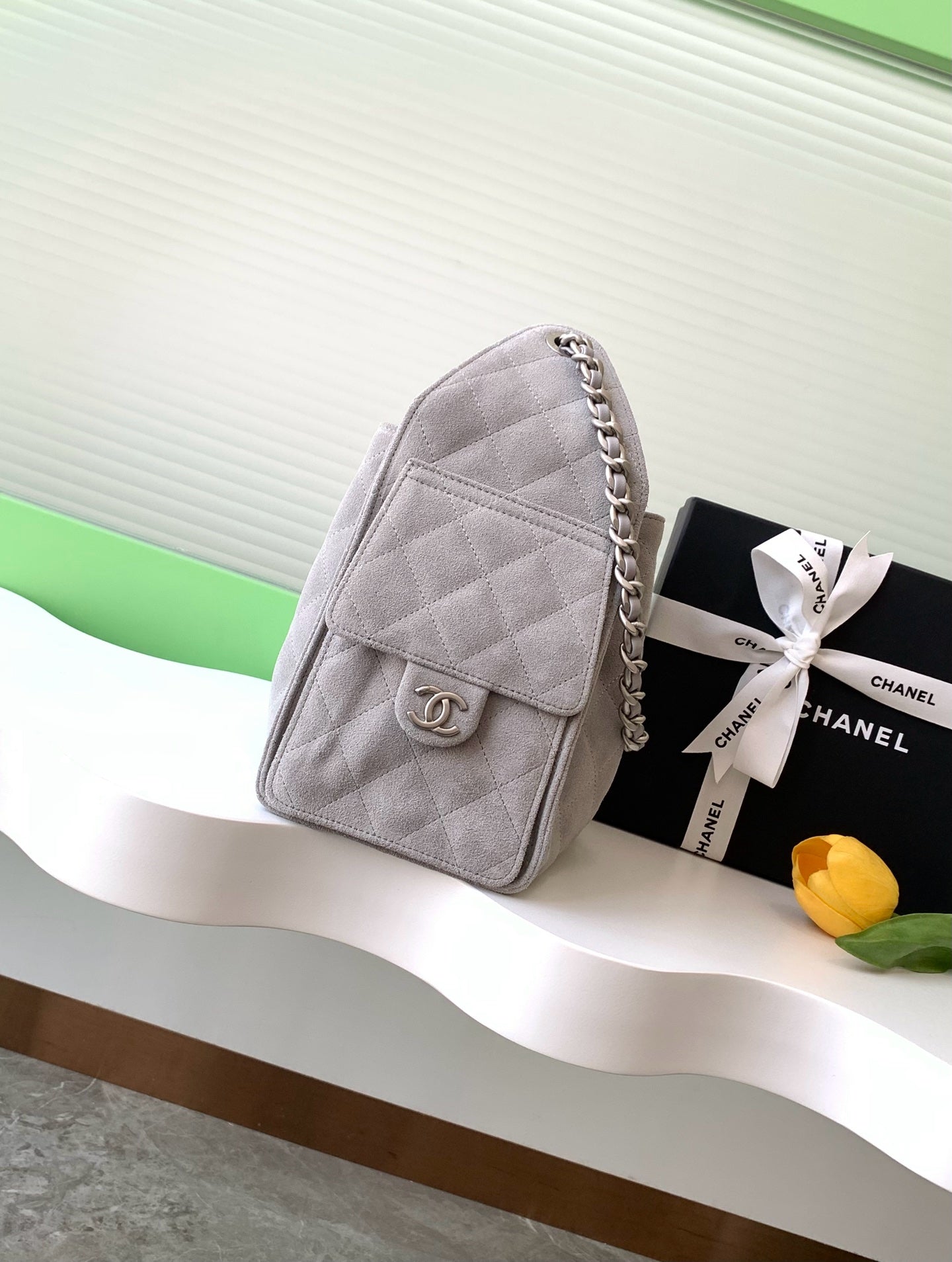 CC 25C Hobo Bag 30cm Dark Grey Suede mysite
