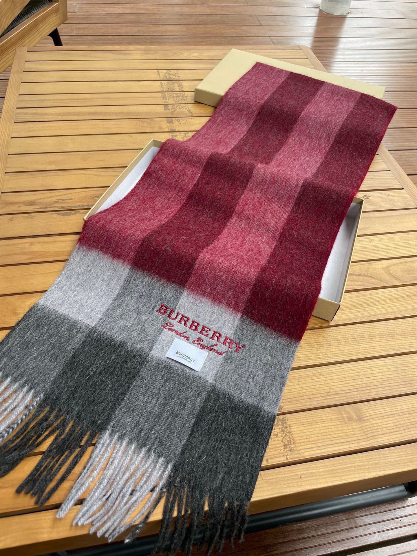 SCARF 180 CM IN CURRANT RED MIX BLACK CASHMERE 394743 mysite