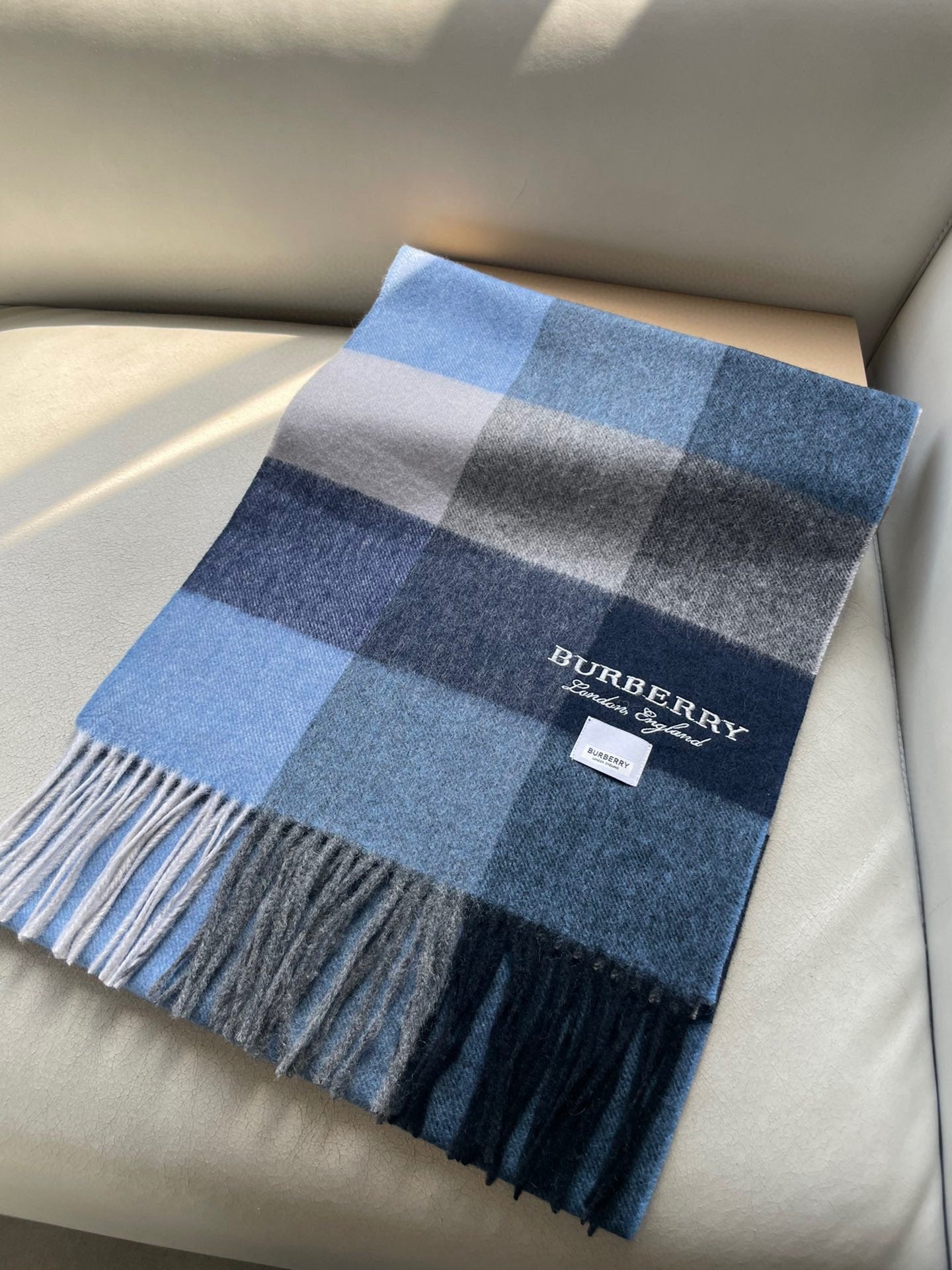 SCARF 180 CM IN BLUE CASHMERE 402220 mysite
