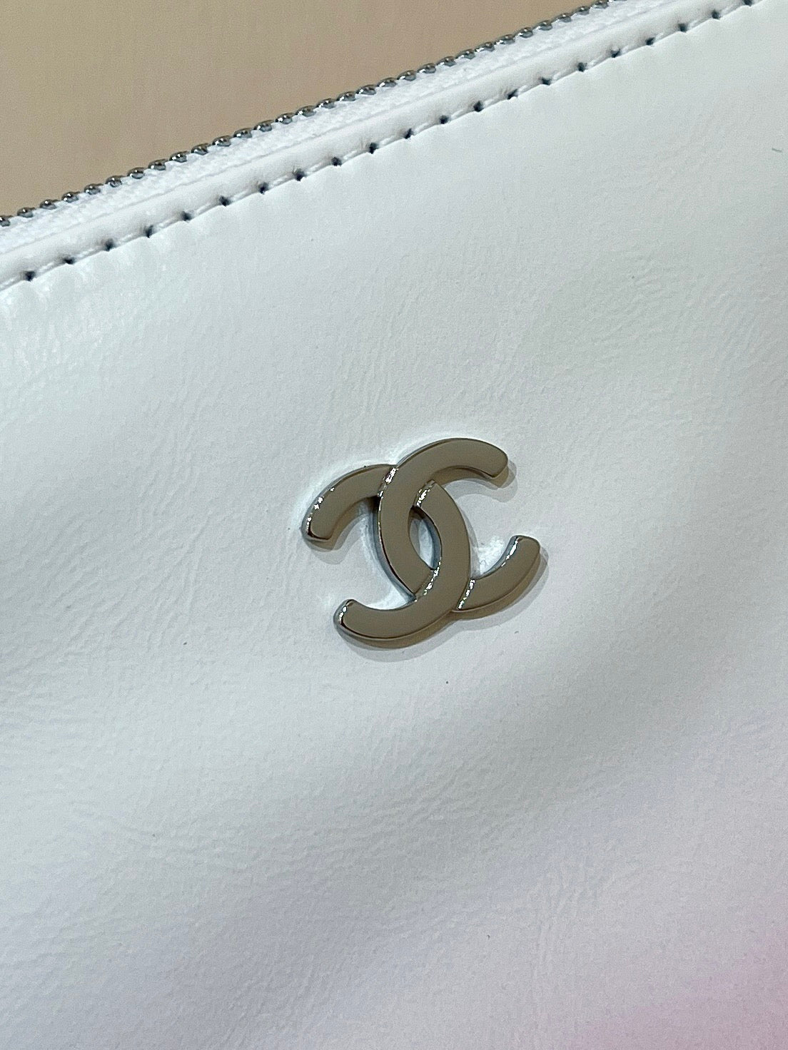 cc22 hobo bag pink white lambskin silver hardware mysite